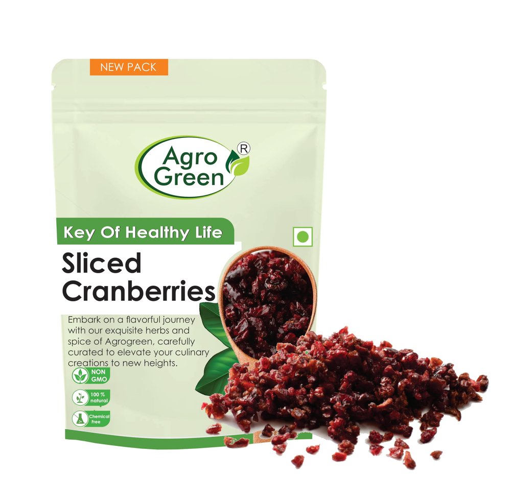 Agrogreen Californian Dried and Sweet Sliced Cranberries - Cranberry Dry Fruit Without Sugar Immunity Booster, High Nutrient and Antioxidant - (1 KG)