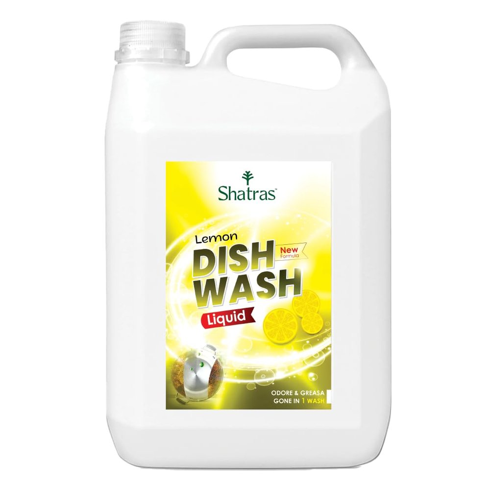 Shatras Dishwash Liquid Gel, Kitchen Utensil Cleaner Removes Grease & Oil Lemon Dishwashing Detergent (5000 ml)