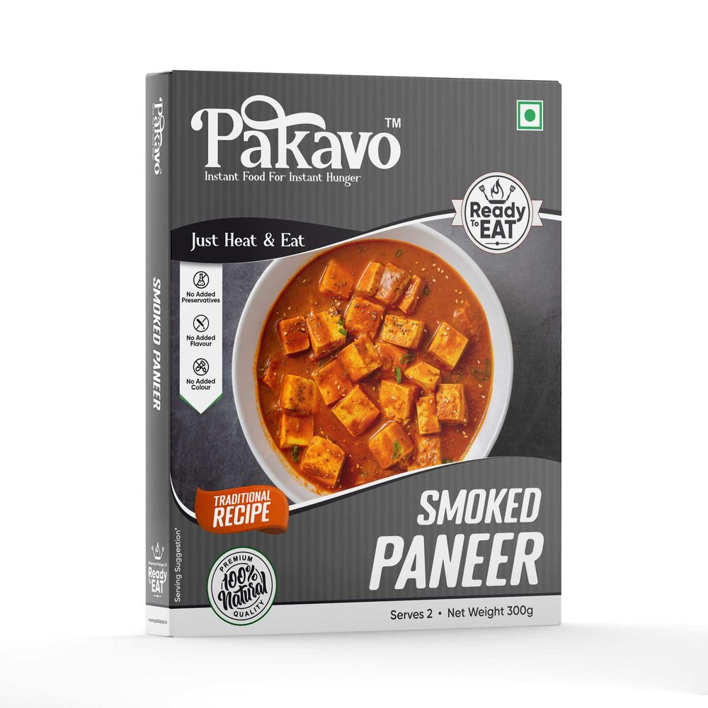 Pakavo Smoked Paneer | Pure Veg | Ready To Eat Indian Dish | No Added Preservatives and Colours | Just Heat & Eat | Smoky Paneer | Delicious & Tasty - 300g