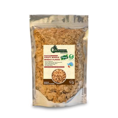 Aashita Organics Wheat Flakes - No Added Sugar And Preservatives | MadeFrom Organic Wheat | High Fibre | Helps Manage Weight | Healthy Crispy Whole Wheat Flakes (Wheat Flakes, 2 Kg)