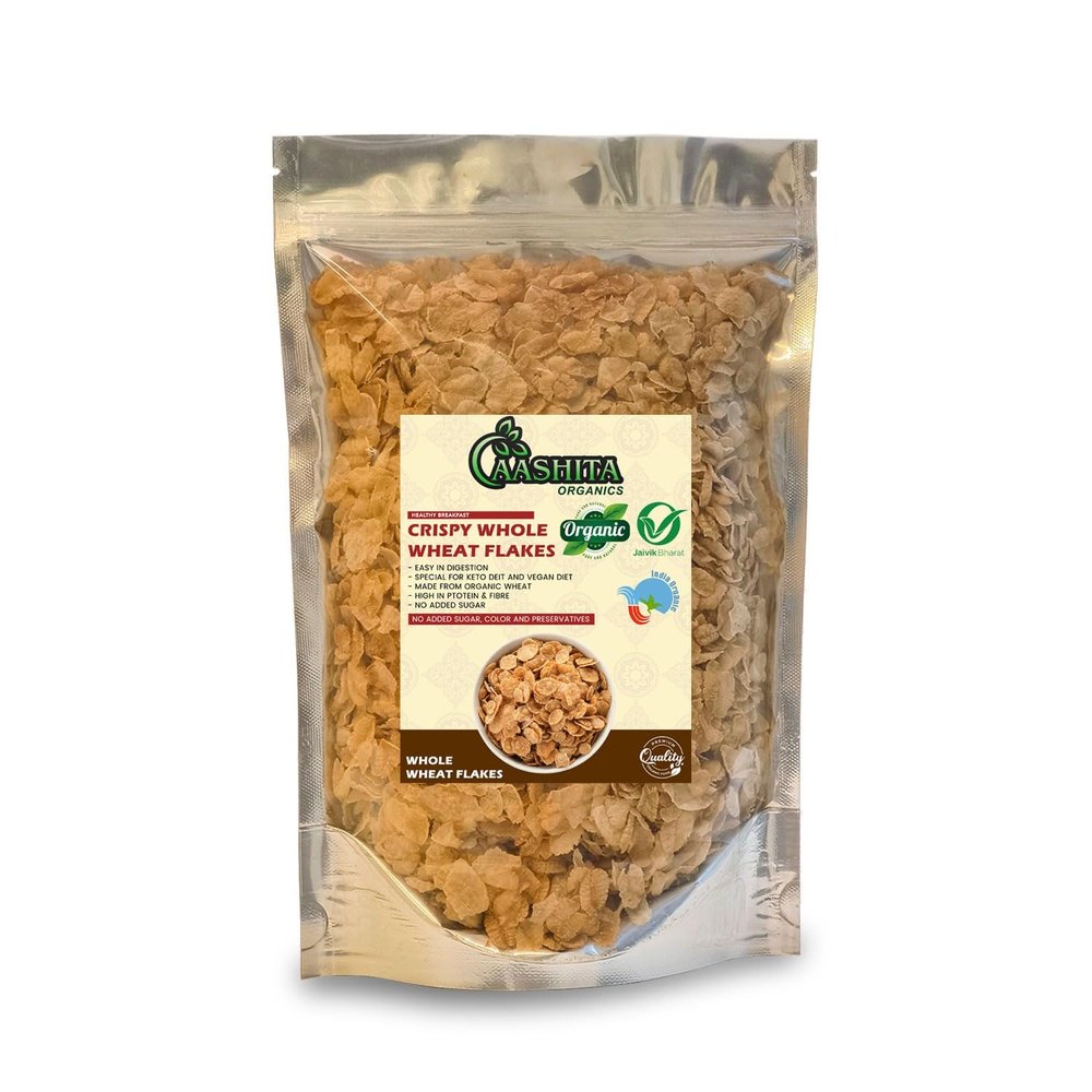 Aashita Organics Wheat Flakes - No Added Sugar And Preservatives | MadeFrom Organic Wheat | High Fibre | Helps Manage Weight | Healthy Crispy Whole Wheat Flakes (Wheat Flakes, 2 Kg)