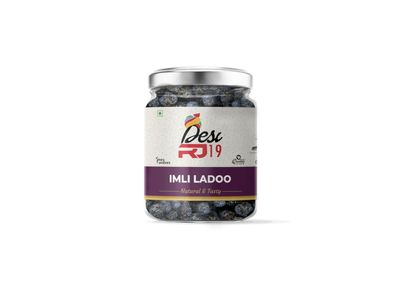Desi RJ19 Natural and Tasty Tamarind Laddu, Imli Laddu | Digestive Khatta Meetha Snack Imli Laddu Jar Pack, 200gm