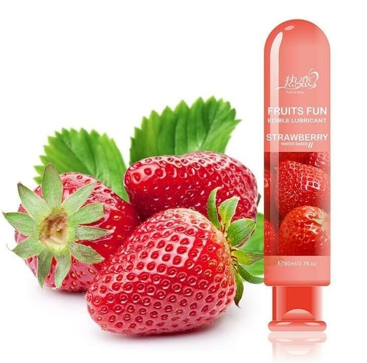 Fruits Fun Oral Edible Strawberry Lubricant for Men & Women | Water Based Fruit-flavored lube - 80ml