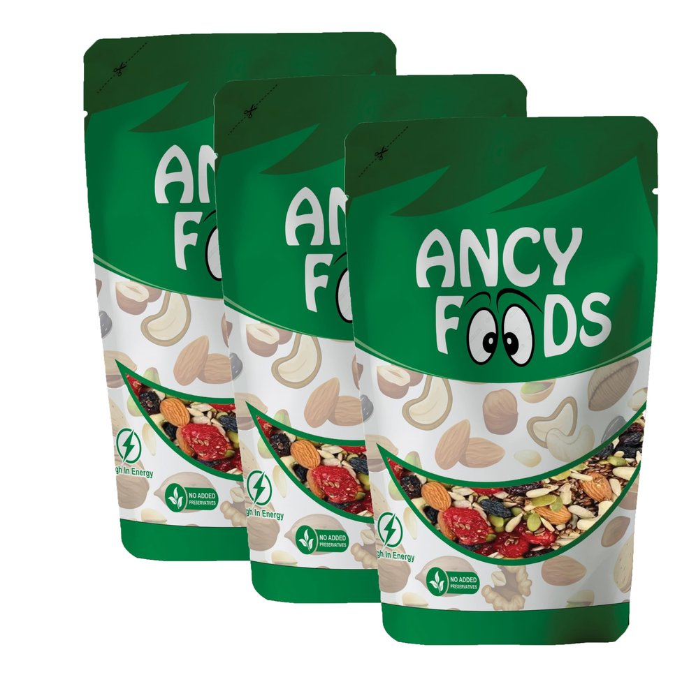 Ancy Foods Dried Fruits Nuts And Seeds (Dried Trail Mix/Breakfast, 600g (3x200g))