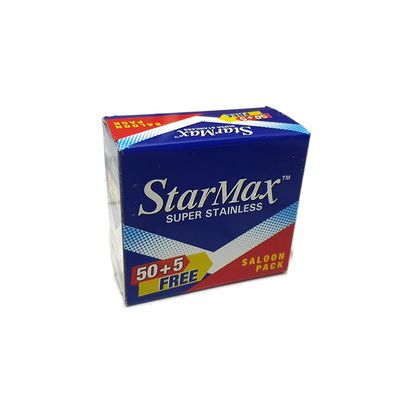 StarMax Super Stainless Safety Razor Blades (50+5) Pack of 4 [ 4 x 55 = 220 Blades]