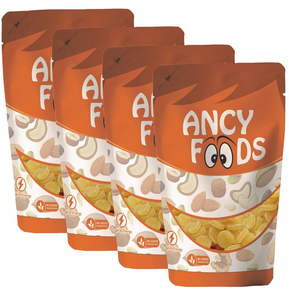 Ancy Foods Dried Fruits Nuts And Seeds (Dried Pineapple Coin (4 Pack)),250 Gram