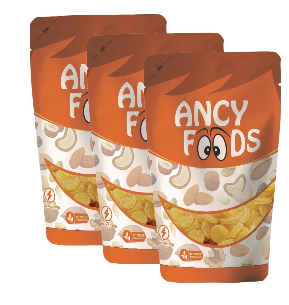 Ancy Dried Pineapple Coin 750 Grams (250g X 3)  Family-Friendly Tasty, Softy & Chewy Healthy Pineapple Flavor Candies Loved by Kids, Great for Trail Mixes |Candied Pineapple Coin Perfect For Hiking and Travel Enthusiasts | No Added Sugar, Vegan Frie
