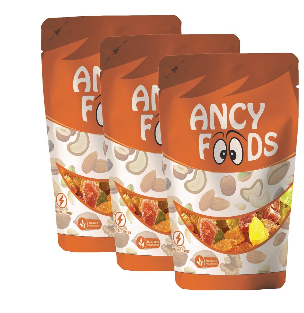 Ancy Dried Mix Fruits 750 Grams (250gm X 3) Sweet, Tasty and Chewy Mixed Texture of Kiwi, Mango, Pineapple, Papaya & More Rich in Fiber & Antioxidants | No Added Sugar Energizing Fruit Snack for Hiking Enthusiasts, Learning Kids & Cooking Frien