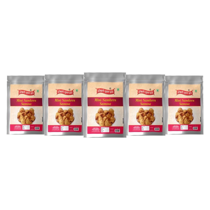 OKHLI MUSAL BRAND Namkeen Masala Samosa | Aslee Marwar Ka Masala Samosa | Classic Mini Samosa with Exquisite Fillings Irresistibly Crunchy Samosas for Perfect Snacking||Fry in Peanut oil-1Kg*5Pack