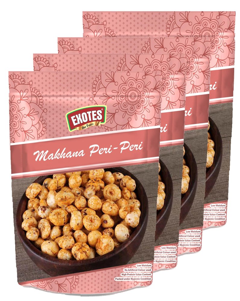 Exotes Dried Fruits Nuts And Seeds (Makhana Peri-Peri, 800g (4x200g))