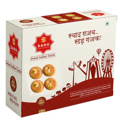 SAHU GAJAK BHANDAR Gajjak Sweets 400 Gram | Malai Gazak | Til Barfi Chikki | Tilki Indian Mithai | No Preservatives | Sesame Seed Gazzak | Rajasthani Tilli Burfee (Pack of 1)