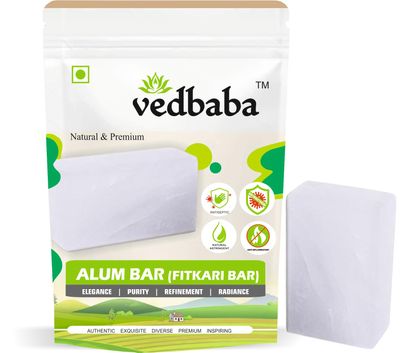 Ved Baba Shaving Alum Bar - 100g (PACK OF 4) | Alum Block | Fitkari Stone Bar | Phitkari Alum Stone For Face, Underarms, Skin Tightening, After Shaving, Water Purification | Gentle,Effective & Natural