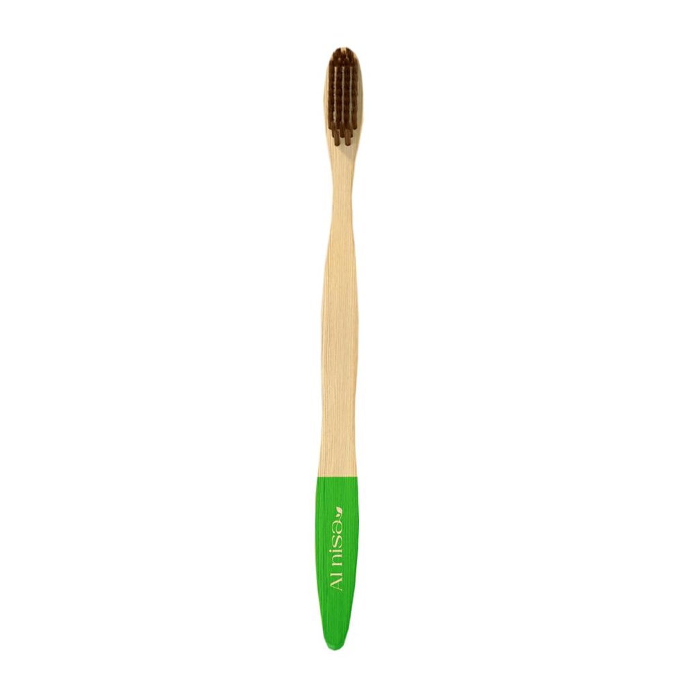 Alnisa Super Soft Bamboo Bristles Wooden ToothBrush Set of 2 (Green)