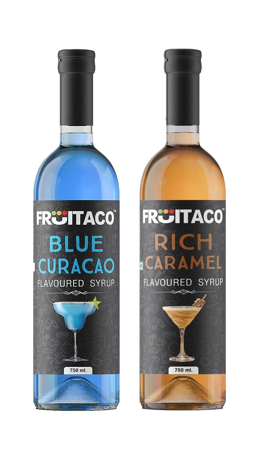 Fruitaco Blue Curacao Caramel Combo Mocktail, 750Ml each, Liquid