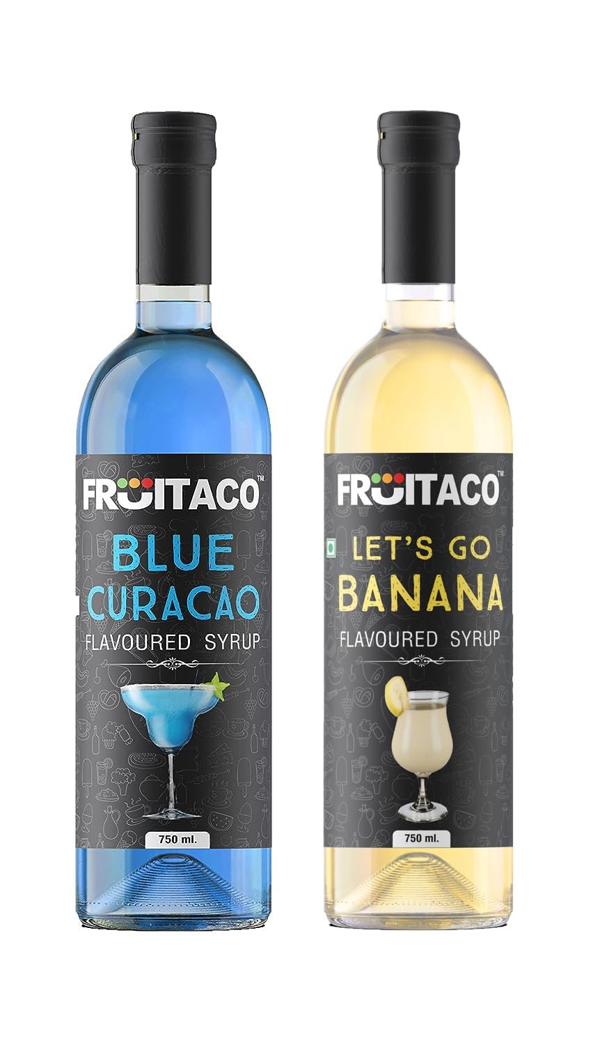 Fruitaco Blue Curacao Banana Combo Mocktail, 750Ml each, Liquid