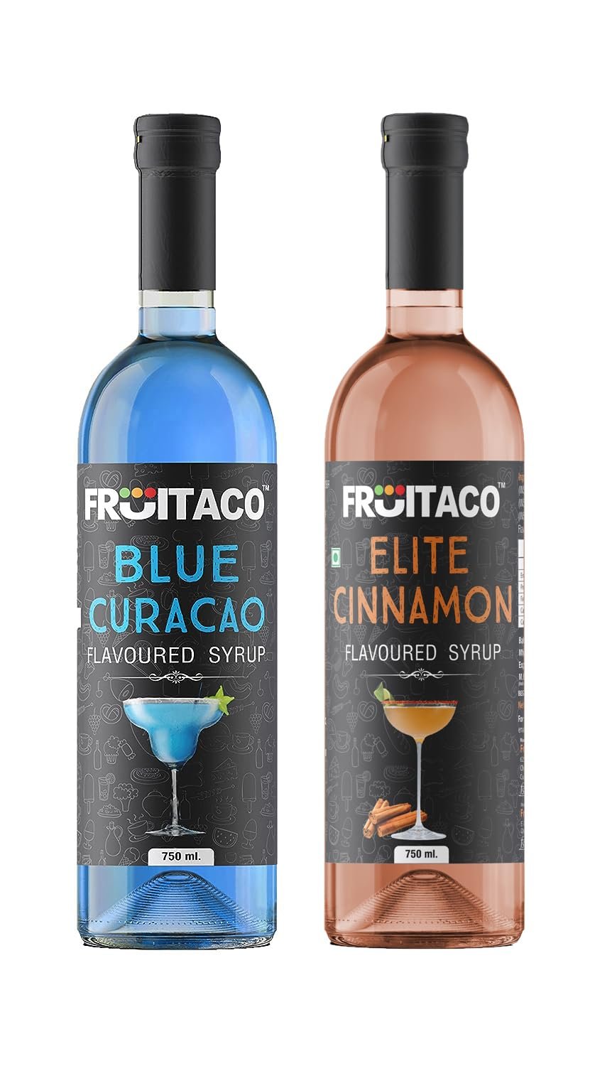 Fruitaco Blue Curacao Cinnamon Combo Mocktail, 750Ml each, Liquid