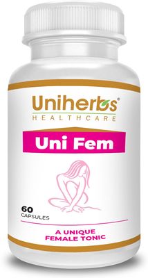 Uniherbs Uni Fem Capsule Stop Heavy Period Flow Clotting Period Pain for Women, Ayurvedic Medicine For Men and Women(60 Capsule) (2)