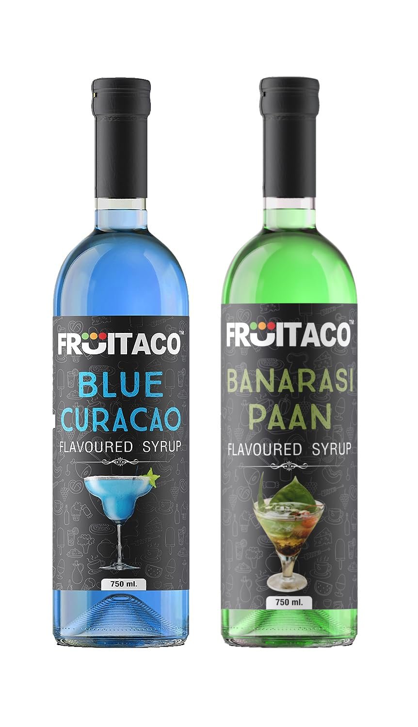 Fruitaco Blue Curacao Banarasi Paan Combo Mocktail, 750Ml each, Liquid