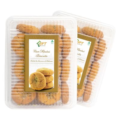 SPT Nan Khatai Biscuits | 800Gm (400Gm Pack of 2) | Authentic Biscuits By Shree Parswa Traders | Oats, Ghee, Choco, Coconut Powder, Almonds, Pistachios (Nan Khatai Biscuits 800Gm (400Gm Pack of 2))