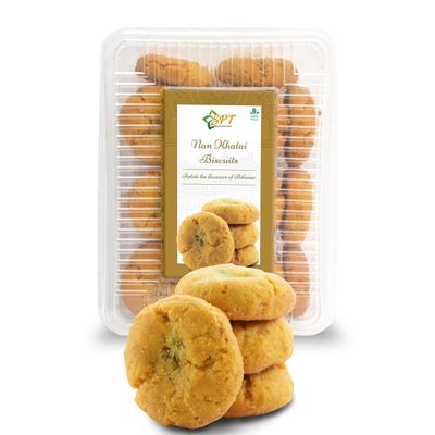 SPT Nan Khatai Biscuits | 400Gm | Authentic Biscuits By Shree Parswa Traders | Oats, Ghee, Choco, Coconut Powder, Almonds, Pistachios (Nan Khatai Biscuits 400Gm)