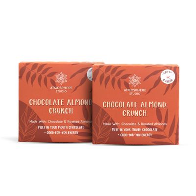 Atmosphere Energy Bars, Chocolate Almond Crunch Fudge, Pack of 12, Gluten Free & Sugarfree | No Artificial Sweeteners | Vegan | No Preservatives | All Natural | Healthy Snack, Keto, Nutrition Snack