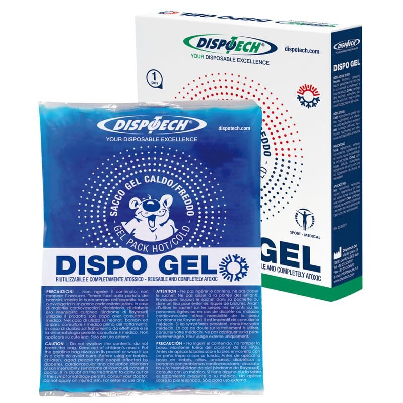 Dispotech Dispo Gel - Without cover 14 x 18cm - Hot & Cold Gel Pack | Reusable Heat at Microwave Boiling Water, Cooling at Refrigerator, Non Toxic Gel | pain Swelling instant solution neck ankle back elbow knee shoulder for Home Travel Work