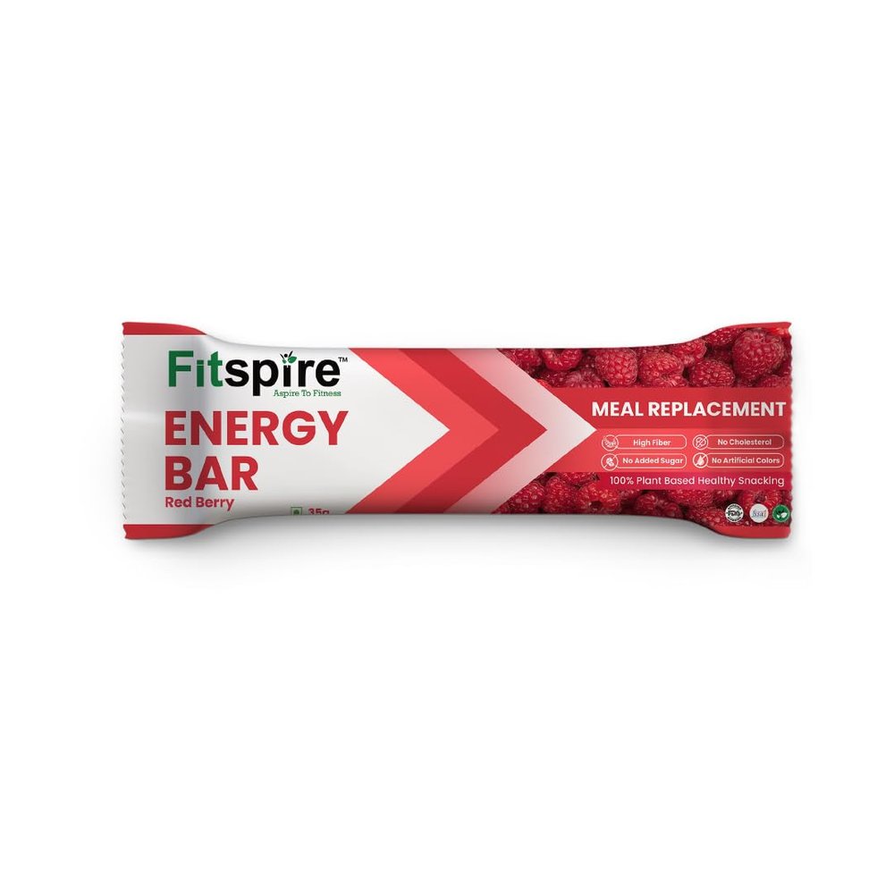 Fitspire Redberry Energy Bar (1 x 35g) | 100% Vegan, Gluten-Free & Sugar-Free | No Artificial Sweeteners or Preservatives | All-Natural with Walnuts & Sunflower Seeds