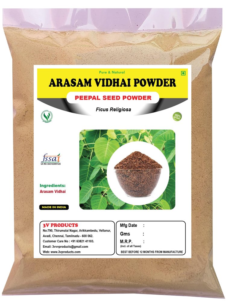 3V PRODUCTS Peepal Seeds Powder 100g | Arasam Vidhai | Ficus Religiosa | Sacred Fig