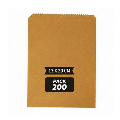 200 Pcs Brown Paper Cover | 13 cm X 20 cm | 45 GSM | Medicine Cover | Paper Bags for Multi-Purpose Use | Carry Bags | Kraft Paper Pouch | Pack of 200