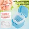 SAEHAEYEE Denture Case Denture Bath Box False Teeth Storage Box with Rinsing Basket Portable False Teeth Storage Case Orthodontic Dental Retainer Box for False Teeth Storage Soaking Cleaning (Wathet) view 3