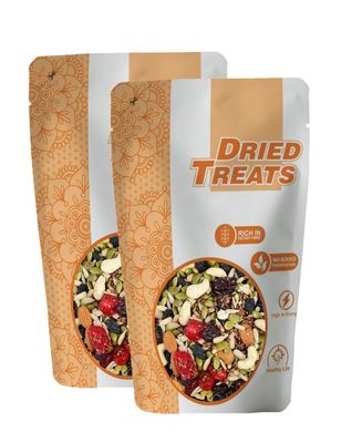 Dried Treats Dried Fruits Nuts And Seeds (Dried Trail Mix/Breakfast, 500g (2x250g))