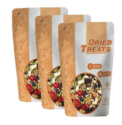 Dried Treats Dried Fruits Nuts And Seeds (Dried Trail Mix/Breakfast, 750g (3x250g))
