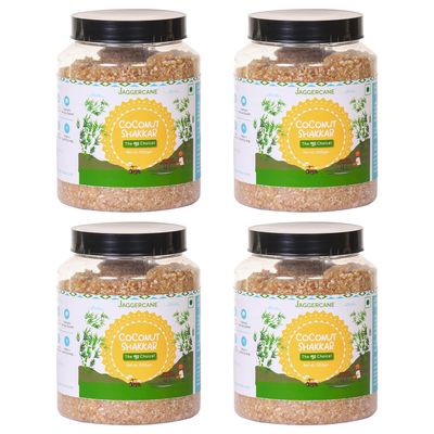 Jaggercane Coconut shakkar | Unrefined Natural Pure Coconut Nectar |Vegan | Gluten free| Nariyal Desi Gur,Gud, Chemical Free, No Added Preservatives | 500 gm|(pack of 4) Eack of 500gm