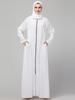 NAZNEEN front open with Zip Abaya/Burqa/Naqab (White 2XL) view 3