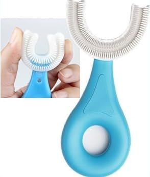 6-12 Years Kids U- Shaped Toothbrush/Food Grade Soft Silicone Brush Head/ 360 Manual Toothbrush Oral Cleaning Tool (Pack of 1)