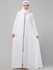 NAZNEEN Front Open with Zip Abaya/Burqa/Naqab (White XS) view 4