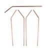 5 Pieces - Rose Gold Stainless Steel Straws - 21.5 cm - Curved view 1