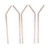 5 Pieces - Rose Gold Stainless Steel Straws - 21.5 cm - Curved view 4