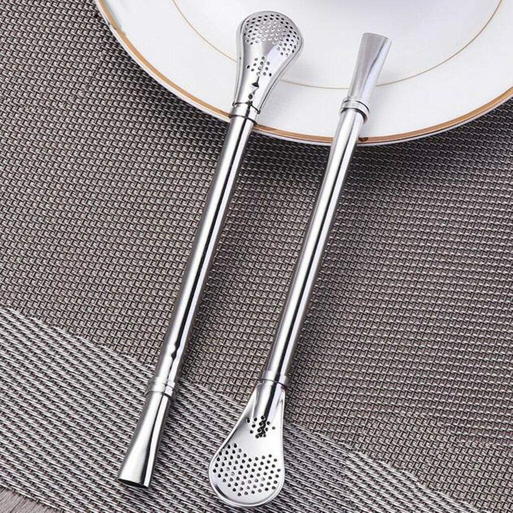 2pcs Metal Drinking Straws for Kid Coffee Straws Removable