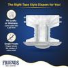 Friends Economy Adult Diapers Tape Style - 10 Count/Pack (Large) with odour lock and Anti-Bacterial Absorbent Core- Waist Size 29.53-57.09 Inch ; 75  145 Cm (Large, 20 Count)-Pack 2 view 3