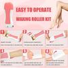 ARUHIU Roll on Wax, Waxing Roller Warmer Kit Hair Removal of Body Non-Woven Milky Chocolate Wax Strips & Blue Sensitive Skin at Home Cartridge Depilatory Soft Warmer for Men Women (2 X Refill Wax Cartidge) view 2