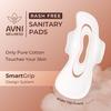 Avni - Thin Rash Free Cotton Sanitary Pads | 4 X Pack of 6 pads, 24 Pads | Double XL - 320 MM | Suitable For Normal-Sensitive Skin for Women | Wide Wings & With Hip Guards view 4