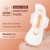 Avni - Thin Rash Free Cotton Sanitary Pads | 6 X Pack of 6 pads, 36 Pads | Extra Large - 280 MM | Suitable For Normal-Sensitive Skin for Women | Wide Wings & With Hip Guards view 2