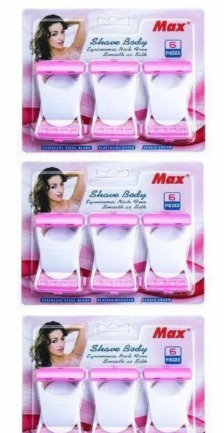 Maxx Bikini Disposable Razors for Women-Pack of 6-Pink Color