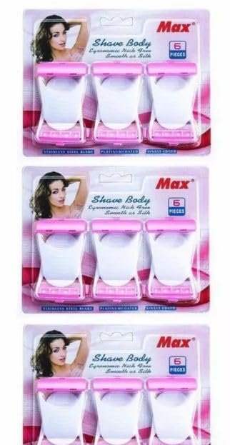 Maxx Bikini Disposable Razors for Women-Pack of 6-Pink Color