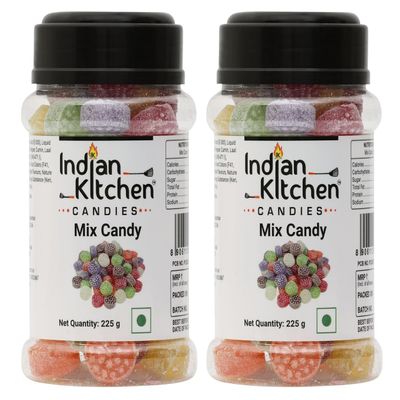 Indian Kitchen Mix Candy - assorted Flavors - 225 grams Jar - Pack of 2