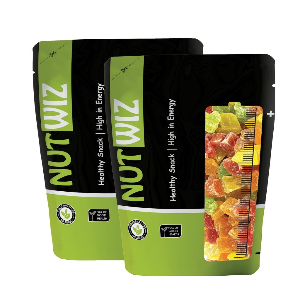 Nutwiz Dried Mix Fruits 400 Grams (200gm X 2) Sweet, Tasty and Chewy Mixed Texture of Kiwi, Mango, Pineapple, Papaya & More Rich in Fiber & Antioxidants | No Added Sugar Energizing Fruit Snack for Hiking Enthusiasts, Learning Kids & Cooking Fri