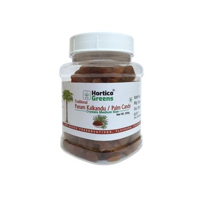 HorticoGreens Panam Kalkandu/Palm Candy/Rock Candy - Pure, Natural and Traditionally Processed Chemical Free |Natural Sweetener Good for Babies | Premium Medium Crystalls (200 Grams)