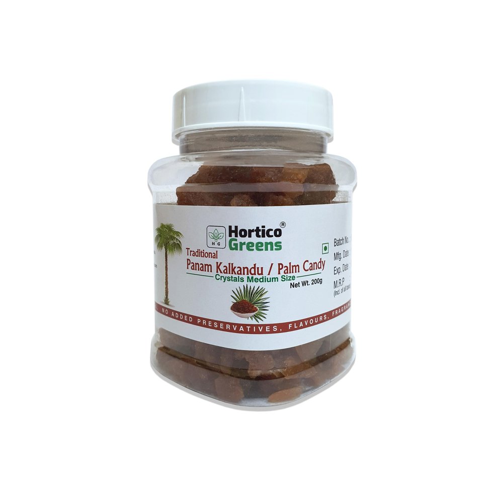 HorticoGreens Panam Kalkandu/Palm Candy/Rock Candy - Pure, Natural and Traditionally Processed Chemical Free |Natural Sweetener Good for Babies | Premium Medium Crystalls (200 Grams)