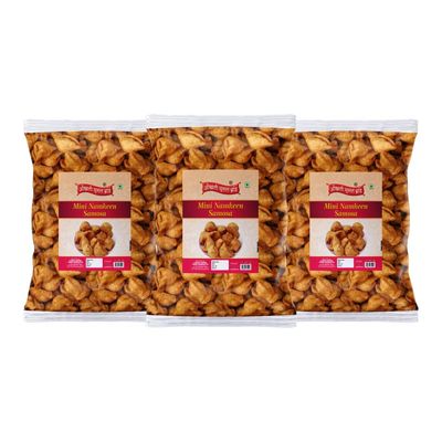 OKHLI MUSAL BRAND Homemade Moong Dal Samosa | Baked Mung Dal Namkeen Snack||Chatpata Moong Dal Masala Samosa | Mini Samosa | Bachcho Ka Favourite Tasty Yummy Snack-280g*3Pack